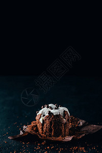 甜巧克力松饼深图片