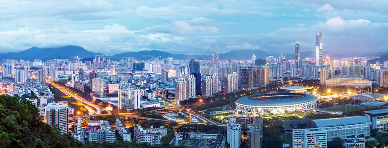 深圳市夜景鸟瞰图图片