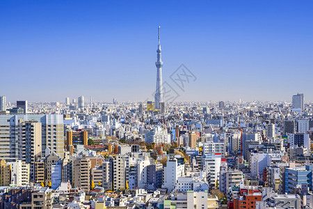 东京日本城市景观在一天图片