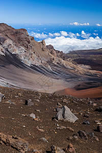 夏威夷毛伊岛Haleakala公园大规模火山弹坑的颜色图片