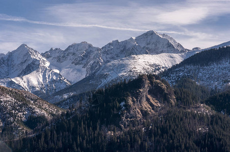 大雪山峰的美丽景色图片