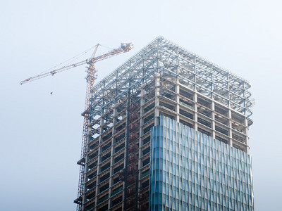 在上海建造高升楼背景图片
