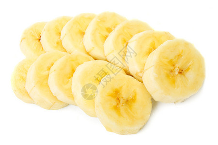 白色背景的新鲜切片香蕉图片