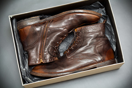 时尚男士皮鞋盒手工鞋图片