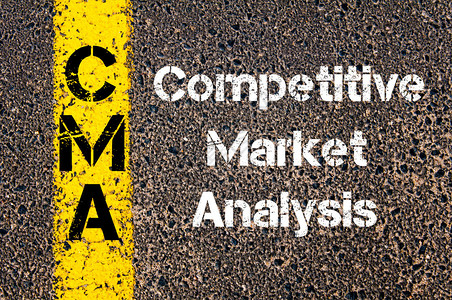 cma商业首字母缩略词CMA竞争市场分析的概念图像写在道路标记背景