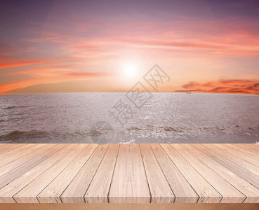 海到天日落木质地板图片