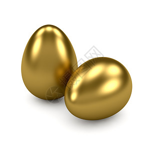 韦尔金背景上的金蛋的3d渲染设计图片