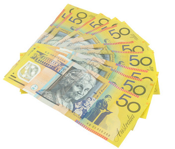 澳大利亚五十美元纸币的特写图片