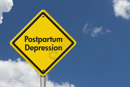 产后抑郁症警告标志背景图片