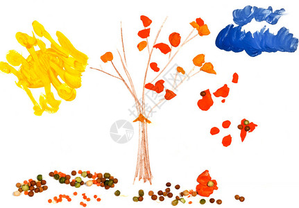 儿童绘画秋背景图片
