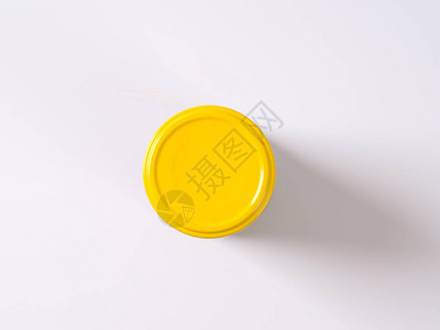 罐子上黄色盖子的俯视图图片