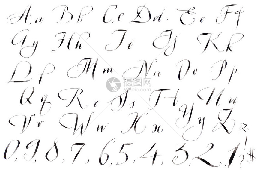 手写工制作的英格兰字母图片