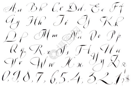手写工制作的英格兰字母背景图片