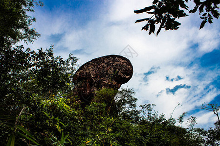 看着泰国彭干普辛格公园四轮的石柱形成情况图片