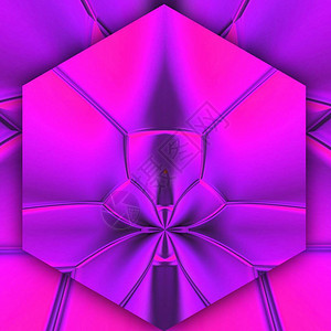 霓虹粉色和紫色的对称几何图案和设计图片