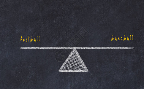 平板缩略图足球和棒球的平衡概背景图片