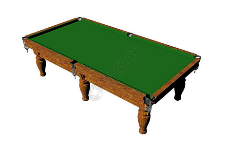 带绿布的重型木制台球桌图片