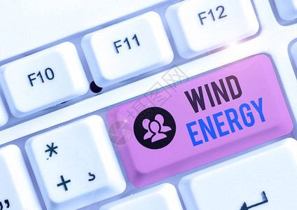 显示风能的概念手写体概念意味着风用于发电的过程背景图片