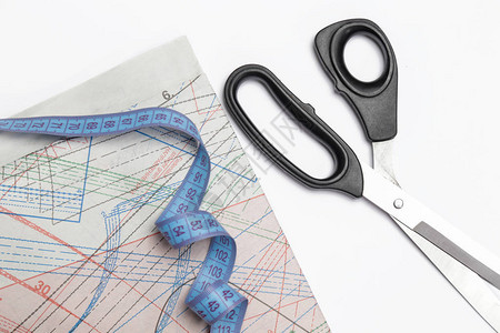 缝纫设备测量胶带剪图片