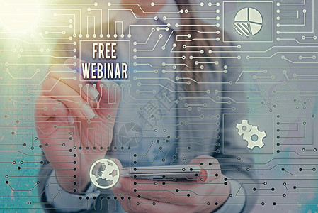 显示FreeWebinar的文本符号商业照片文本通过互联网实时免费图片