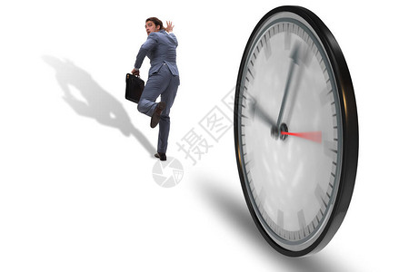 时间管理概念中商人雇员的工作图片