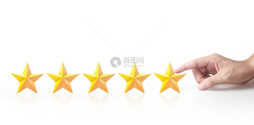 增加五颗星的触摸上升之手增加评级图片