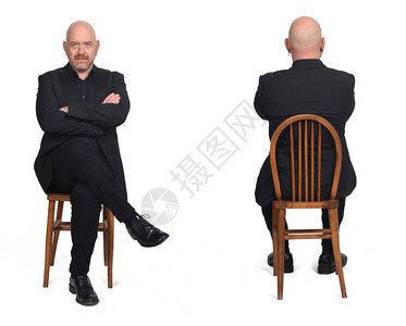 男人坐在白图片