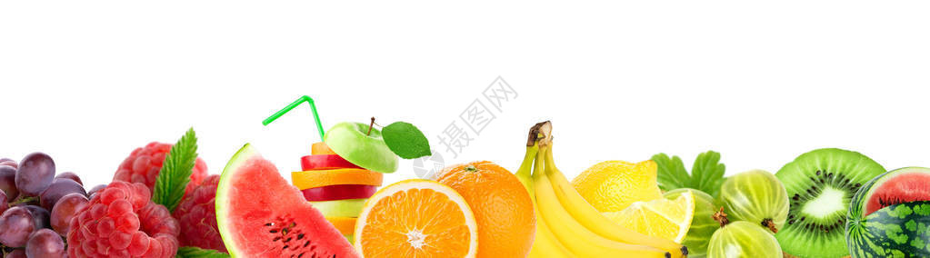 混合水果新鲜彩色水果拼图片