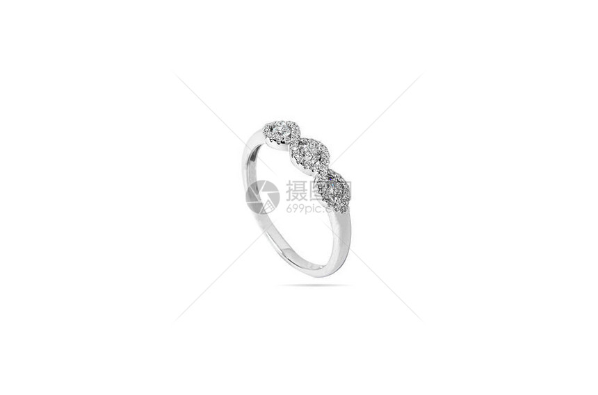 白色背景的钻石戒指首饰Cloppin图片