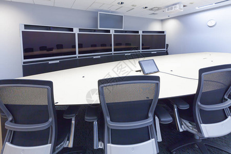 电话会议视频会议和网真商务会议室图片