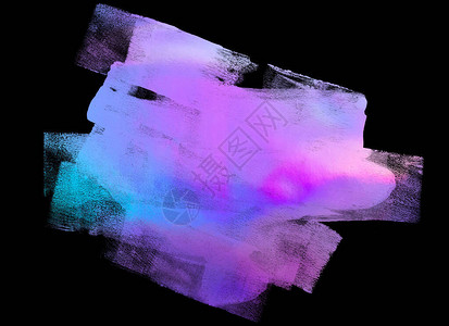 在黑色背景上隔离的抽象全息滚子行程手绘彩框架Grunge油漆滚筒现代质感的形状干燥的边界标志专属卡背景图片