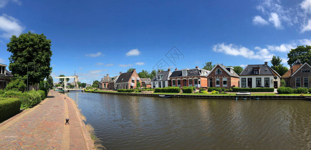 荷兰弗里斯兰省Burdaard镇的全景图片