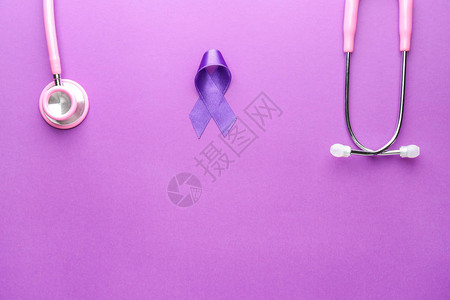 癌症样式的丝带符号背景图片