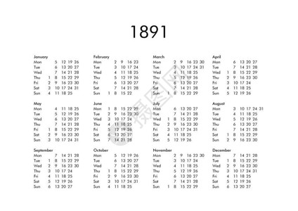 1891年所有月背景图片