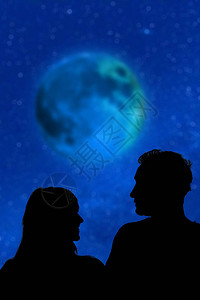 月光下的情侣图片