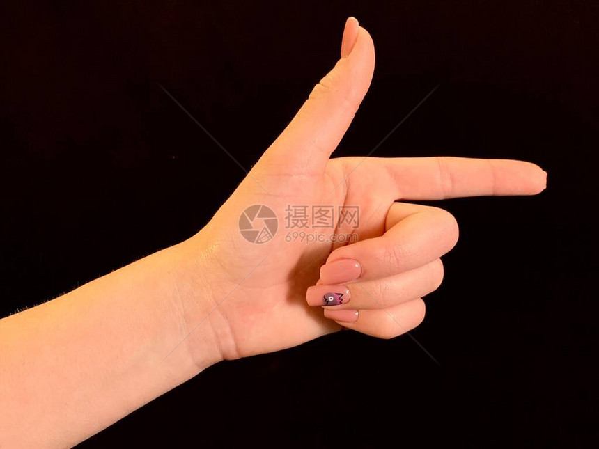 一个手指的手势图片