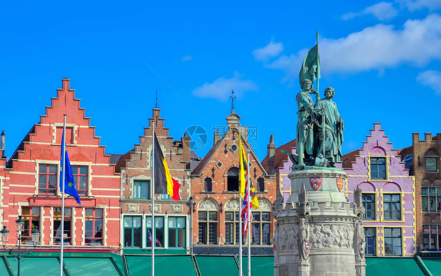 比利时布鲁日布鲁格历史城市中心和市场广图片