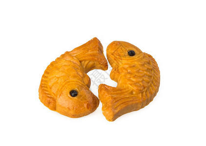 鱼形中式月饼干图片