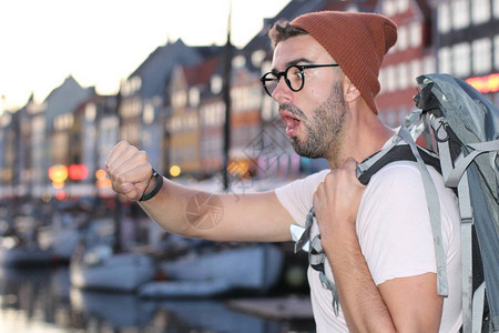在丹麦哥本哈根Nyhavn史诗的旅途中背景图片