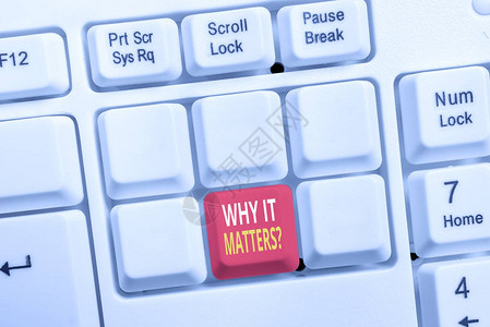 概念手写显示为什么它很重要的问题概念意味着在涉及情况时最重要的事情白色pc键盘与白色背景背景图片