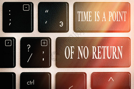 显示时间是不归路的文本符号展示返回或反转的商业照片是不可能的Pc键盘图片
