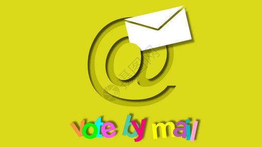 邮寄投票或缺席投票网上投票远程投票电子邮件符号图片