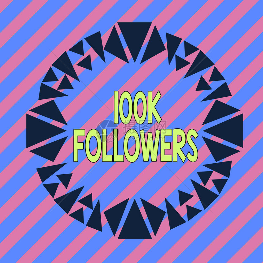 手写文本100K追随者在Instagram中跟随某人的个人概念照片数量不对称不均匀形状图案对象图片