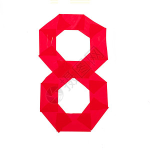 八号由白色背景上的红色背景图片