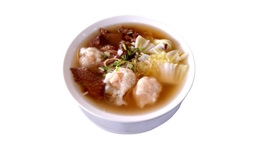 餐厅菜单有中式牛肉面和馄饨汤背景图片