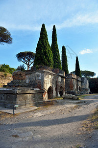远古罗马城市意大利蓬贝的废墟图片