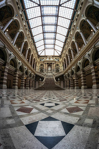 在奥地利维也纳采取的正义宫殿主要大厅或内部也被称为Justizpalast背景图片