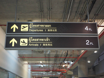 机场出发和到达信息板标志图片