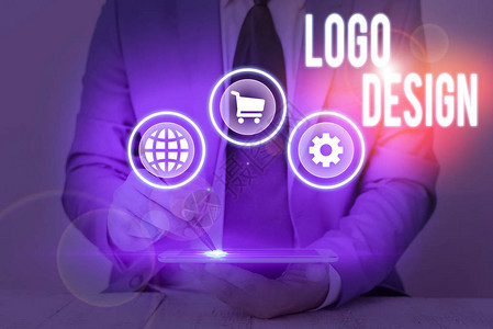 概念手写显示标志设计概念表示公司名称或商标的图图片