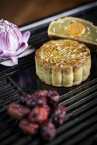 传统美食月饼节日甜食特写背景图片